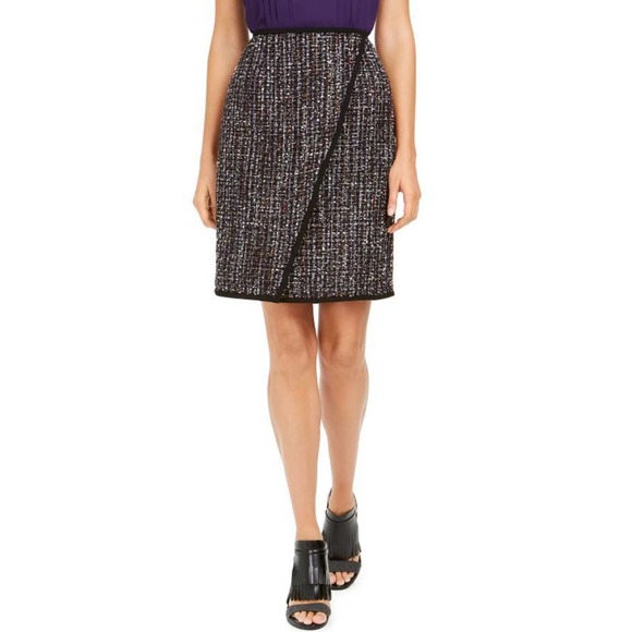 Calvin Klein Dresses & Skirts - Calvin Klein Skirt Tweed Overlap Pencil Women Black Sz 6P NEW NWT 508